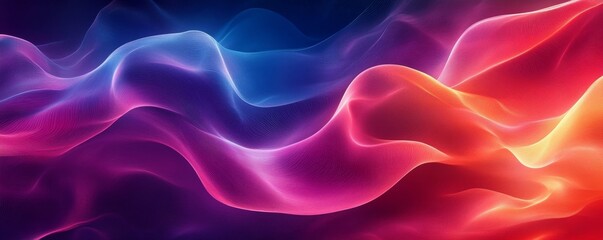 Obraz premium Abstract red gradient curve horizontal banner background. Trendy elegant pattern element. Modern colorful curve texture design. Suit for header, poster, cover, website, banner