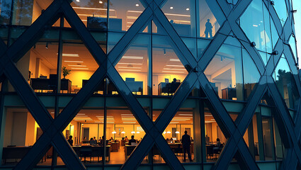 abstract architecture and Modern architecture business building abstract curve line details steel facade background .