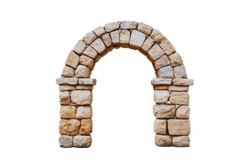 Ancient stone archway entrance isolated transparent background architectural detail