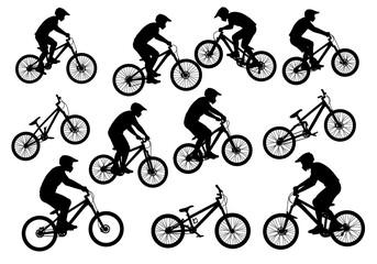 Obraz premium Mountain Bike Motion: Silhouette Series