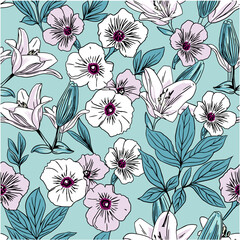 Colorful and floral digital artwork for print and web use. Vector illustration