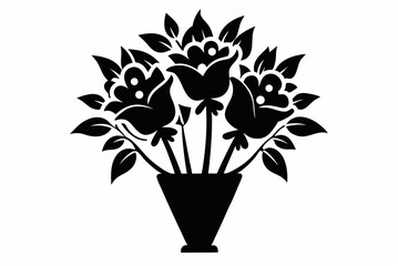 a bouquet  silhouette vector illustration