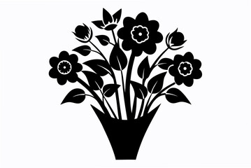 a bouquet  silhouette vector illustration