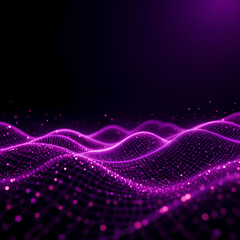 Purple AI Data Background with Futuristic 3D Light Grid