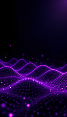 Conceptual Purple AI Data Background with Digital Mesh Effect

