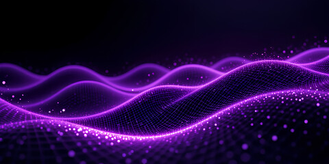 Obraz premium 3D Purple AI Data Background with Network Particles
