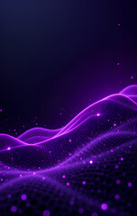 Obraz premium High-Tech Purple AI Data Background with Digital Flow