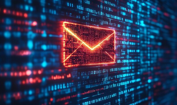 A ransomware email phishing attack on a computer screen