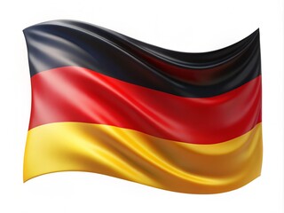 Naklejka premium German Flag Smooth Wave Isolated On A White Background 
