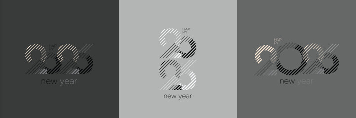 New Year 2026 with luxury logo typography style perfect for symbols, web,  cards, calendars, covers and social media templates. Minimalist design of 2026 New Year