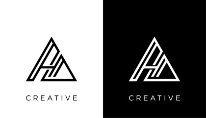 AE Triangle Letter Logo Design Icon Vector Template Element