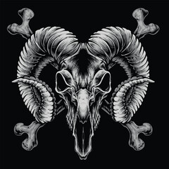 goat skull with crossing bones
