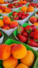 Fresh Summer Fruits at a Farmers Market	