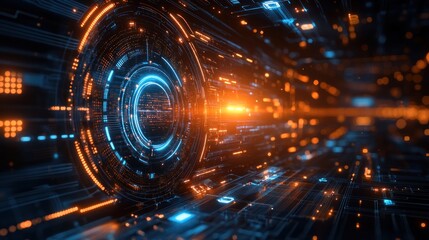 Digital Tunnel: Futuristic Technology Abstract