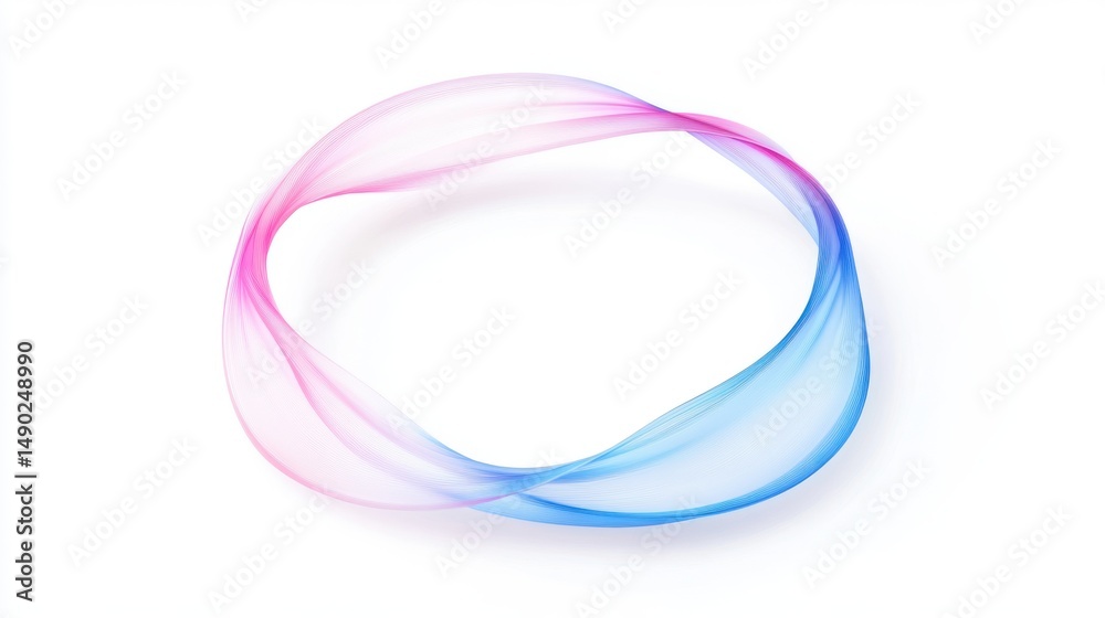 Poster oval-shaped fluid lines in pink and blue create a sense of motion and vitality. hdr photography on w