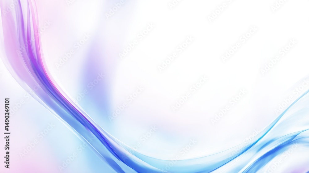 Aufkleber abstract background with blue and purple curves and glass spiral on white gradient, soft light and r