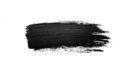 Vector illustration of black ink brush stroke on white, abstract paint background for design use