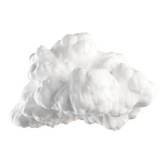 Isolated fluffy white cloud on black sky