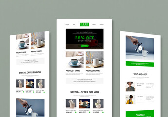Modern Promotional Email Newsletter Template with Product Showcase