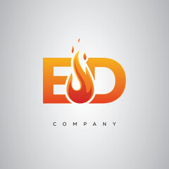 Obraz premium ED Creative Fire Letter Logo Design