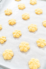 Lemon Spritz Cookie Sandwich with Cranberry Buttercream