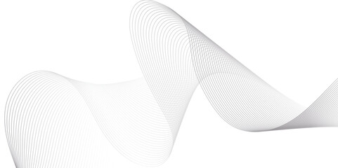 Abstract grey wave lines element swoosh speed wave modern stream on white background. Wave line background with smooth shape. Beautiful wavy line.  Design template for cover, postcard, document.