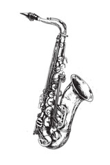 Saxophone isolated on white