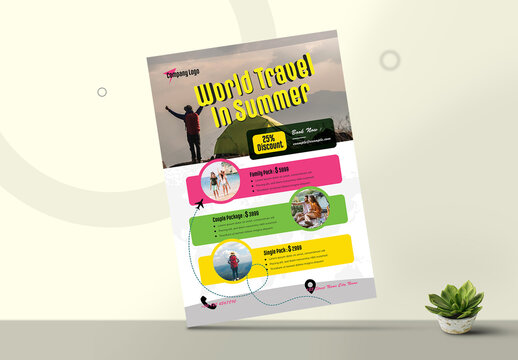 Summer Travel Flyer Design Template