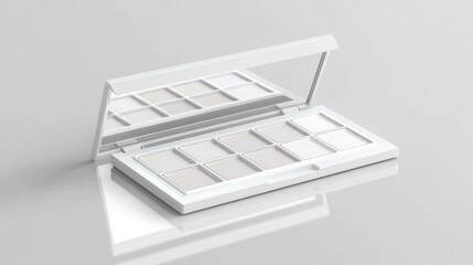 Neutral eyeshadow palette gray shades white compact makeup cosmetic product beauty