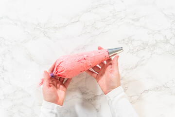 Lemon Spritz Cookie Sandwich with Cranberry Buttercream