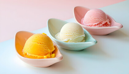 Ice Cream Scoops in Bowls