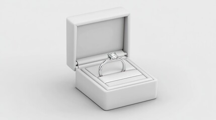 Solitaire diamond ring in elegant white box high quality jewelry photography