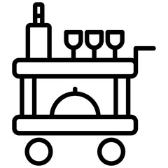 food trolley line icon