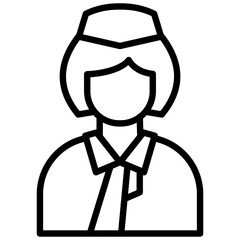 stewardess line icon