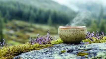 Tranquil outdoor tea ceremony