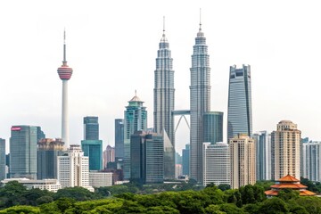 Obraz premium Iconic Kuala Lumpur Skyline with Modern Towers and Scenic View