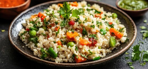 Vegetable fried rice dish