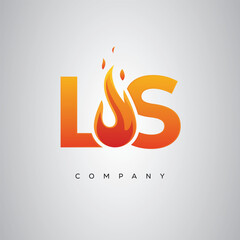 LS Creative Fire Letter Logo Design