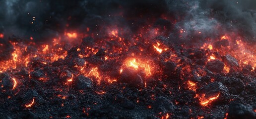 Volcanic eruption close up
