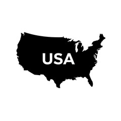 the word usa in white letters on a black background
