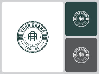 AA vector logo vintage emblem label.