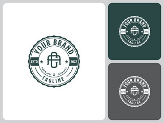 CA vector logo vintage emblem label.