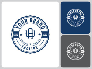 UA vector logo vintage emblem label.