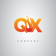 QX Creative Fire Letter Logo Design
