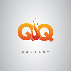 Obraz premium QQ Creative Fire Letter Logo Design