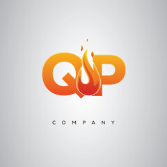 Fototapeta premium QP Creative Fire Letter Logo Design