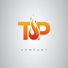 Fototapeta premium TP Creative Fire Letter Logo Design