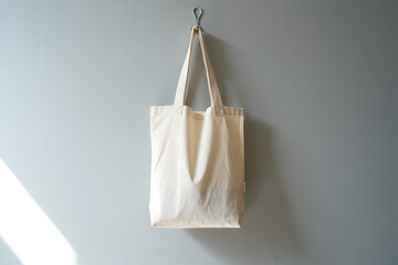 Blank Tote Bag Mockup Wall Hanging