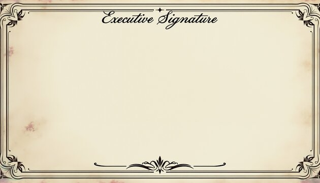 Executive signature theme background with decorative edges and blank center for information copy space