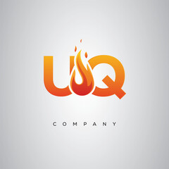 UQ Creative Fire Letter Logo Design